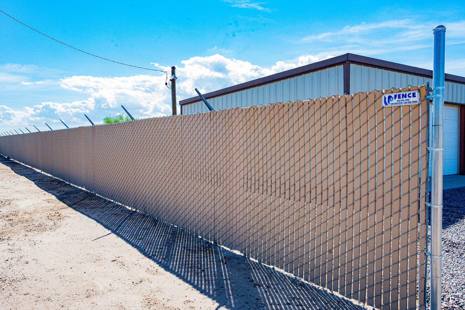 Privacy slat chain link fence Arizona