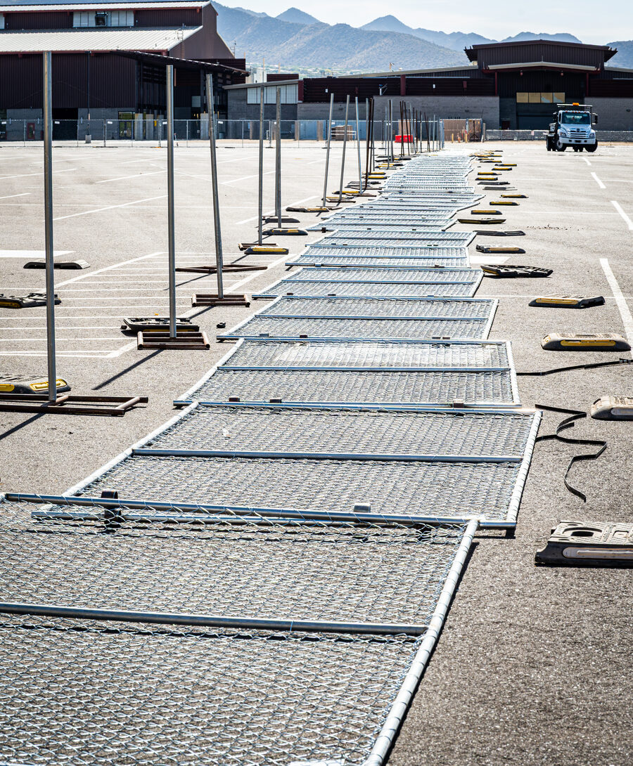 Temporary fence ground layout Arizona