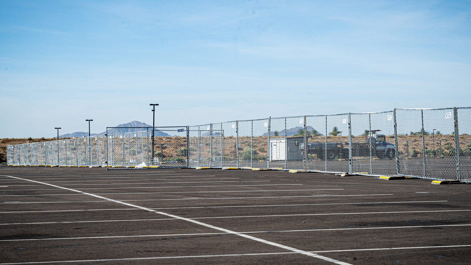 Temporary fence parking lot event Arizona