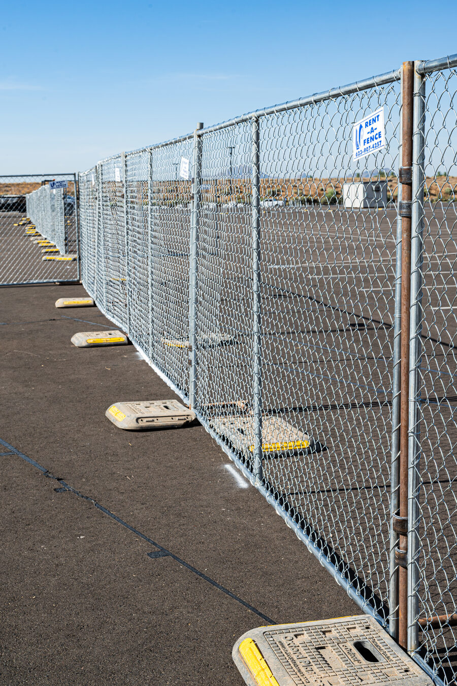 Temporary fence weighted base Arizona