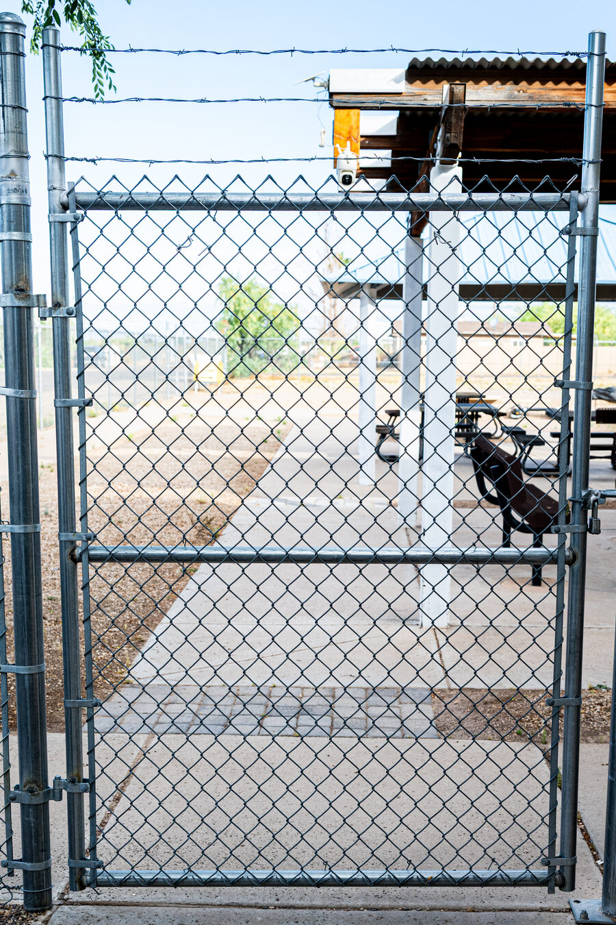 Commercial chain link pedestrian walk gate Arizona