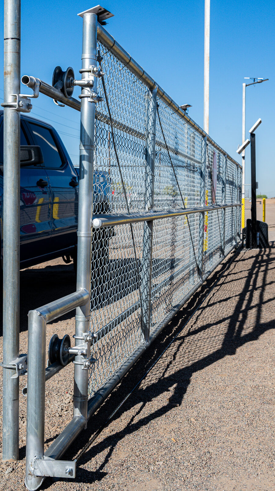 Chain link sliding gate hardware detail Arizona