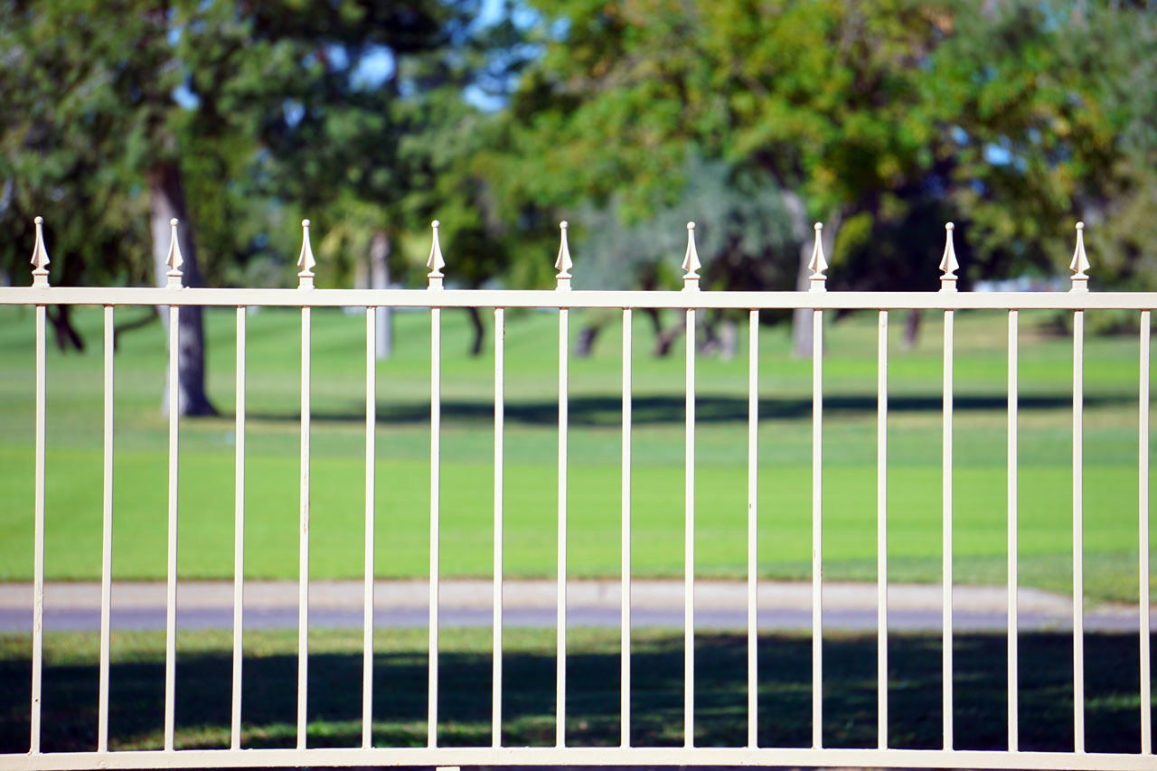 Residential ornamental iron fence at a home in Arizona