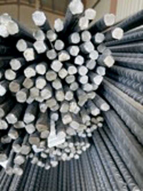 rebar-1 Round Bar stocked at an LP Steel yard, Arizona
