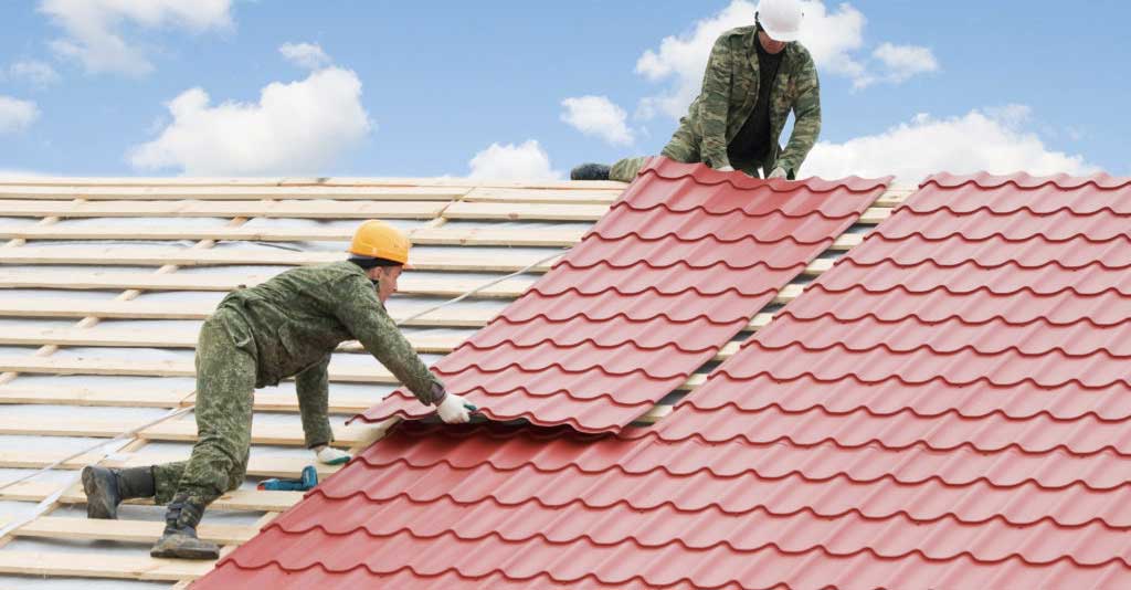 Simulated clay tile roof detail