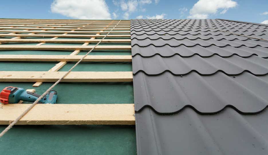 Simulated clay tile roof install
